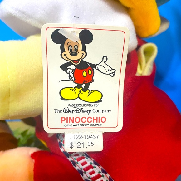 WALT DISNEY DISNEY WORLD DISNEYLAND EXCLUSIVE VTG 80’s PINOCCHIO PLUSH w/TAGS - Picture 6 of 14